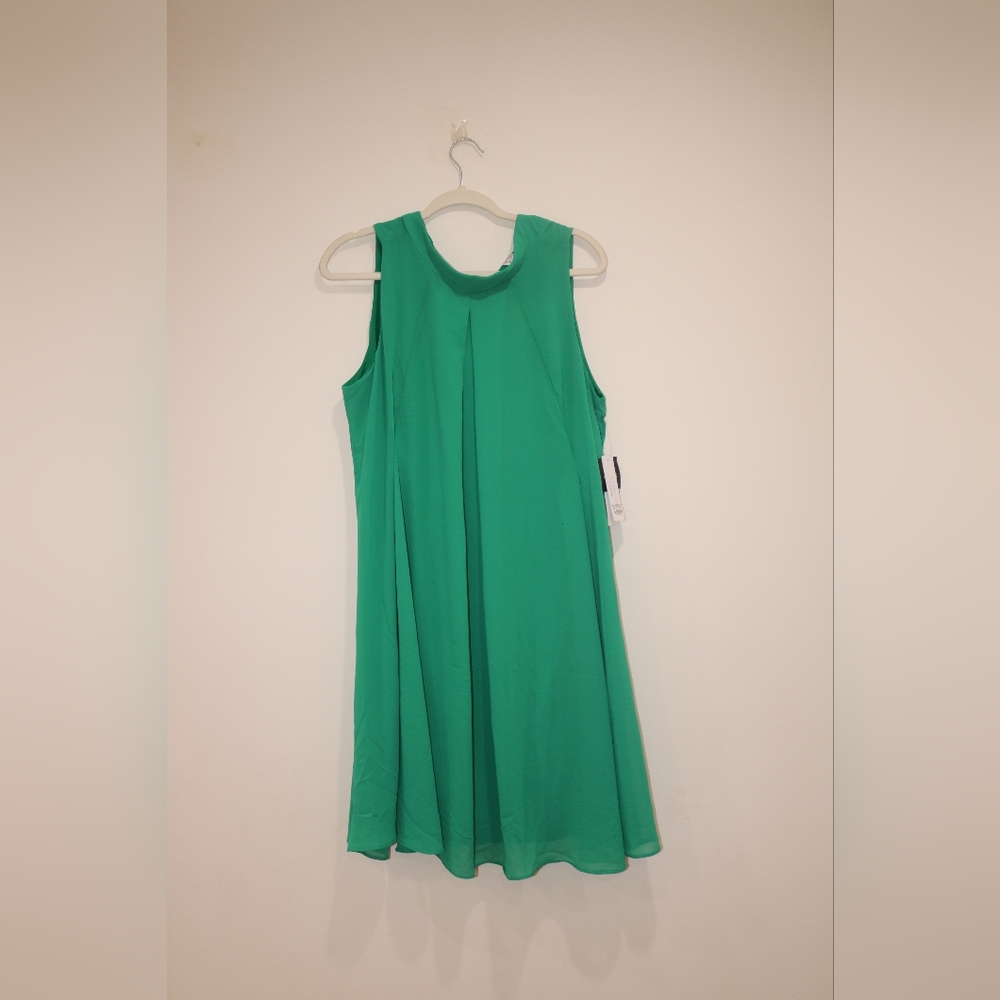 Signature by Robbie Bee Womens V-Neck Neck Tie Box Pleat Shift Dress BHFO 3063 - Picture 2 of 12